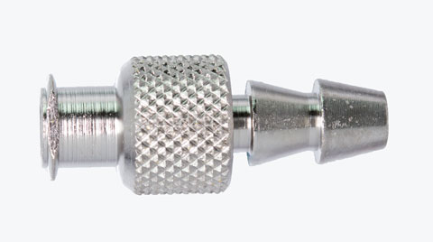 A1242 Female Luer to 0.240" O.D. Barb (3/8" round body, knurled)